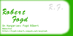 robert fogd business card